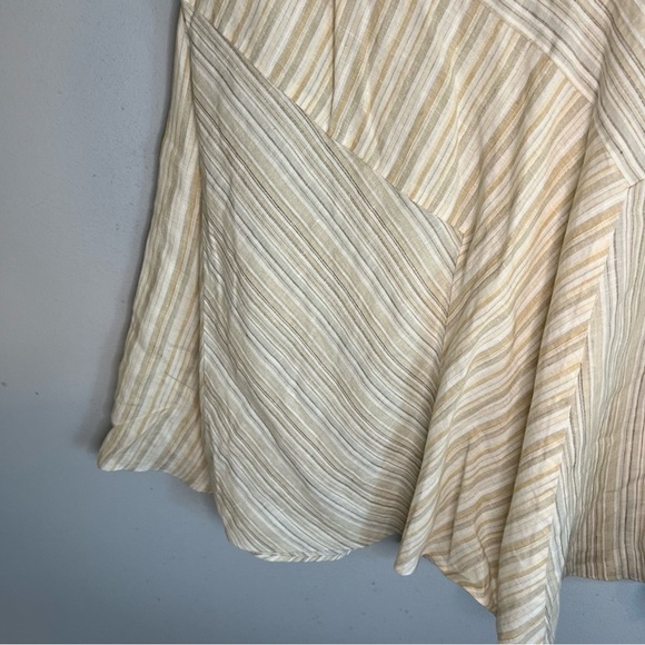 NWT J Jill Skirt Ivory Striped Linen Patchwork A Line Below Knee Everyday Sz 14 - Picture 8 of 10